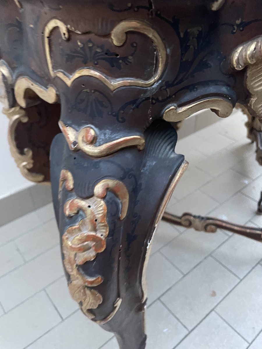 Pair Of Laiquered And Gilded Console Table-photo-8