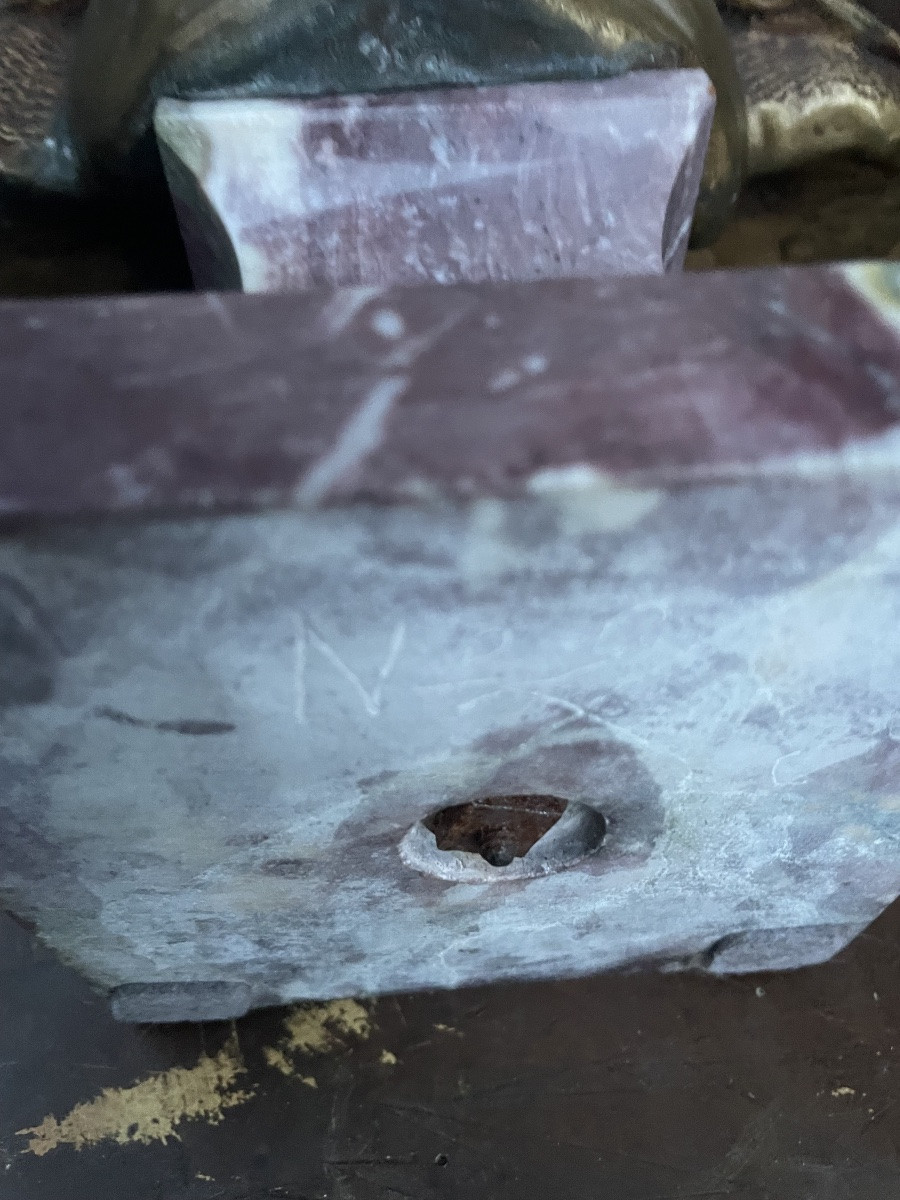 Buste marbre signe Gori Paris-photo-2