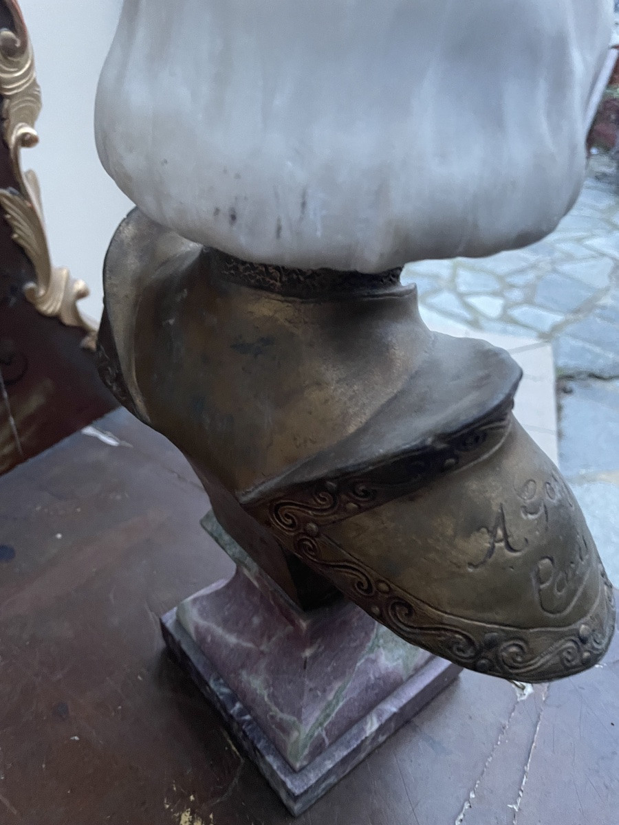 Buste marbre signe Gori Paris-photo-4