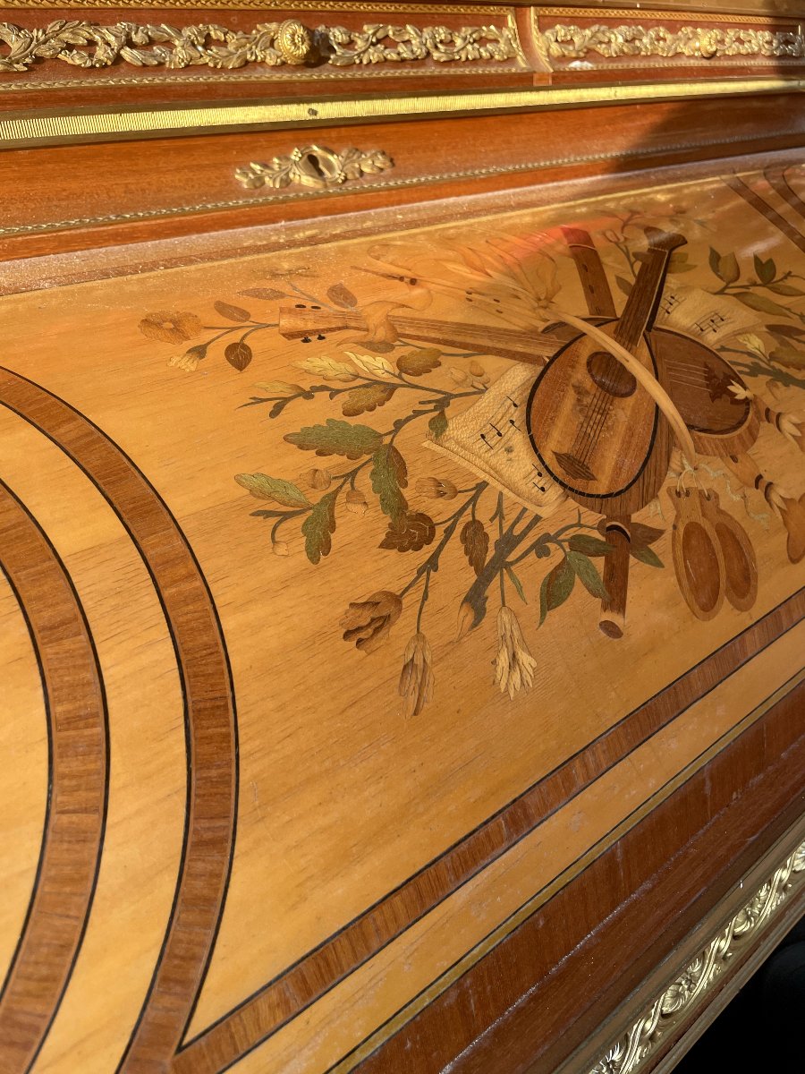 Louis XV-style Cylindrical Writing Desk-photo-3