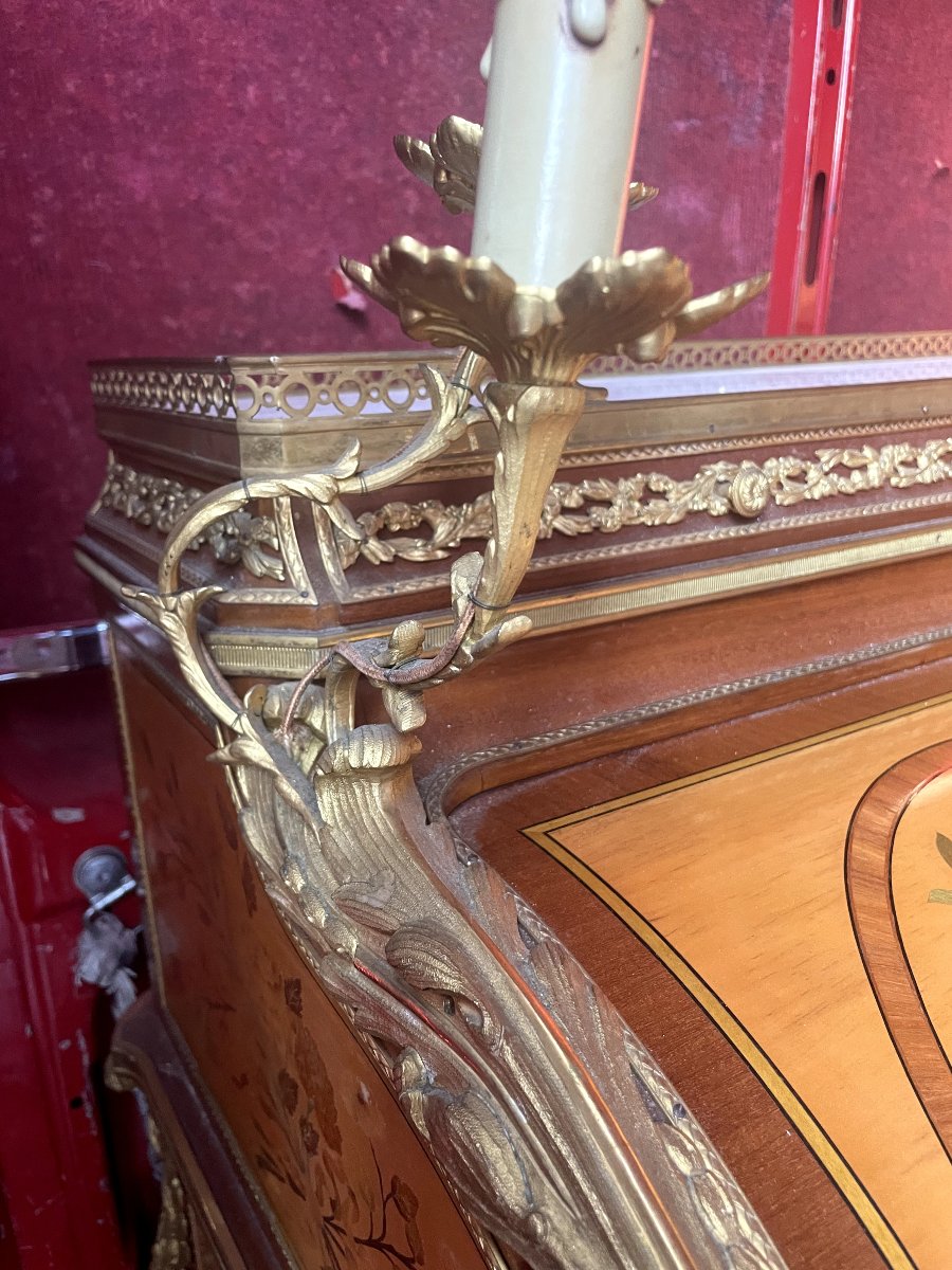 Louis XV-style Cylindrical Writing Desk-photo-5