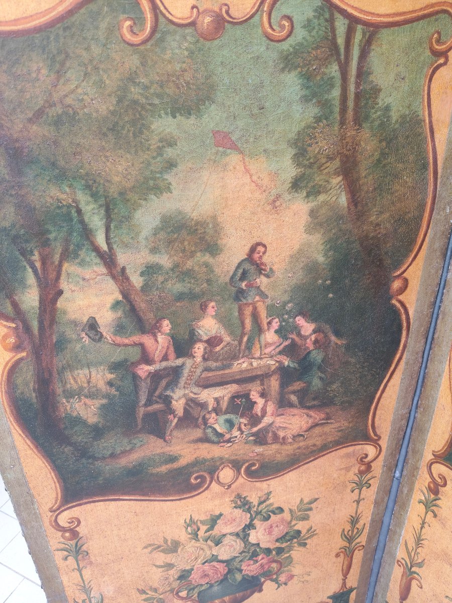 Paravent peintre epoque 19 siecle-photo-2