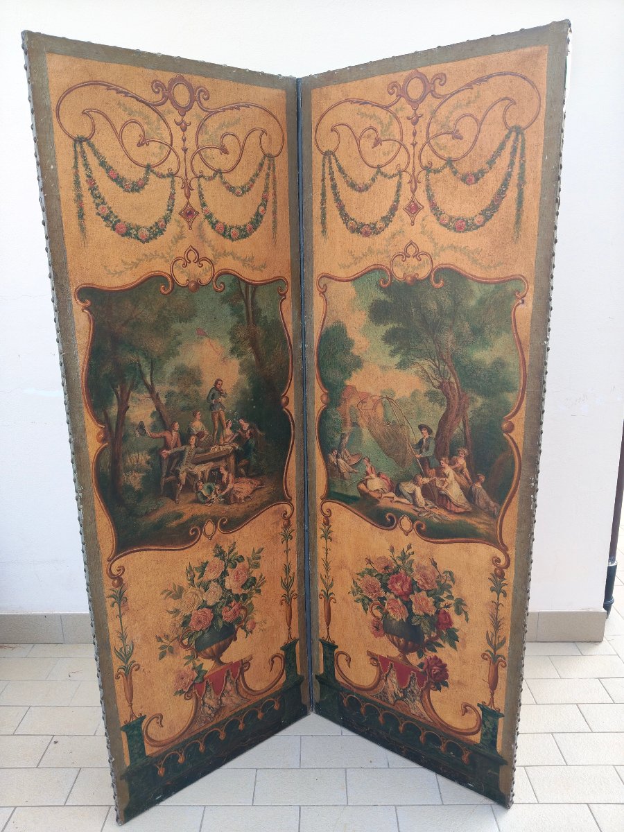 Paravent peintre epoque 19 siecle-photo-3
