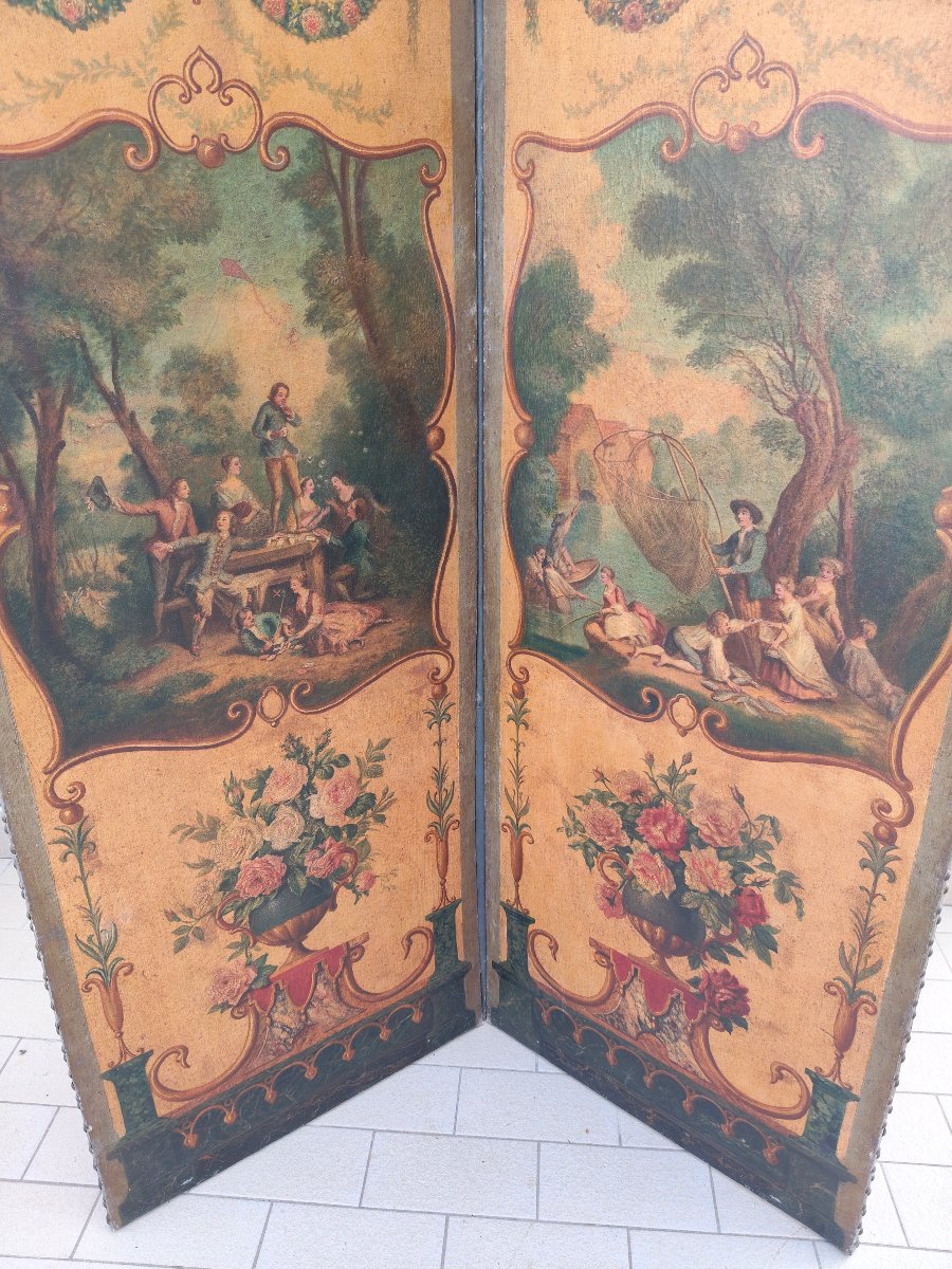 Paravent peintre epoque 19 siecle-photo-1