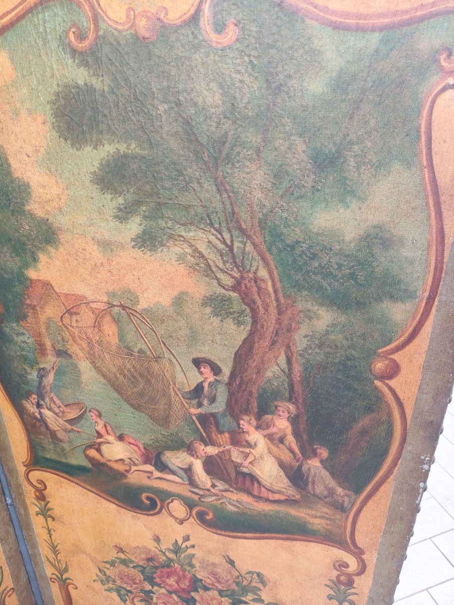 Paravent peintre epoque 19 siecle-photo-2