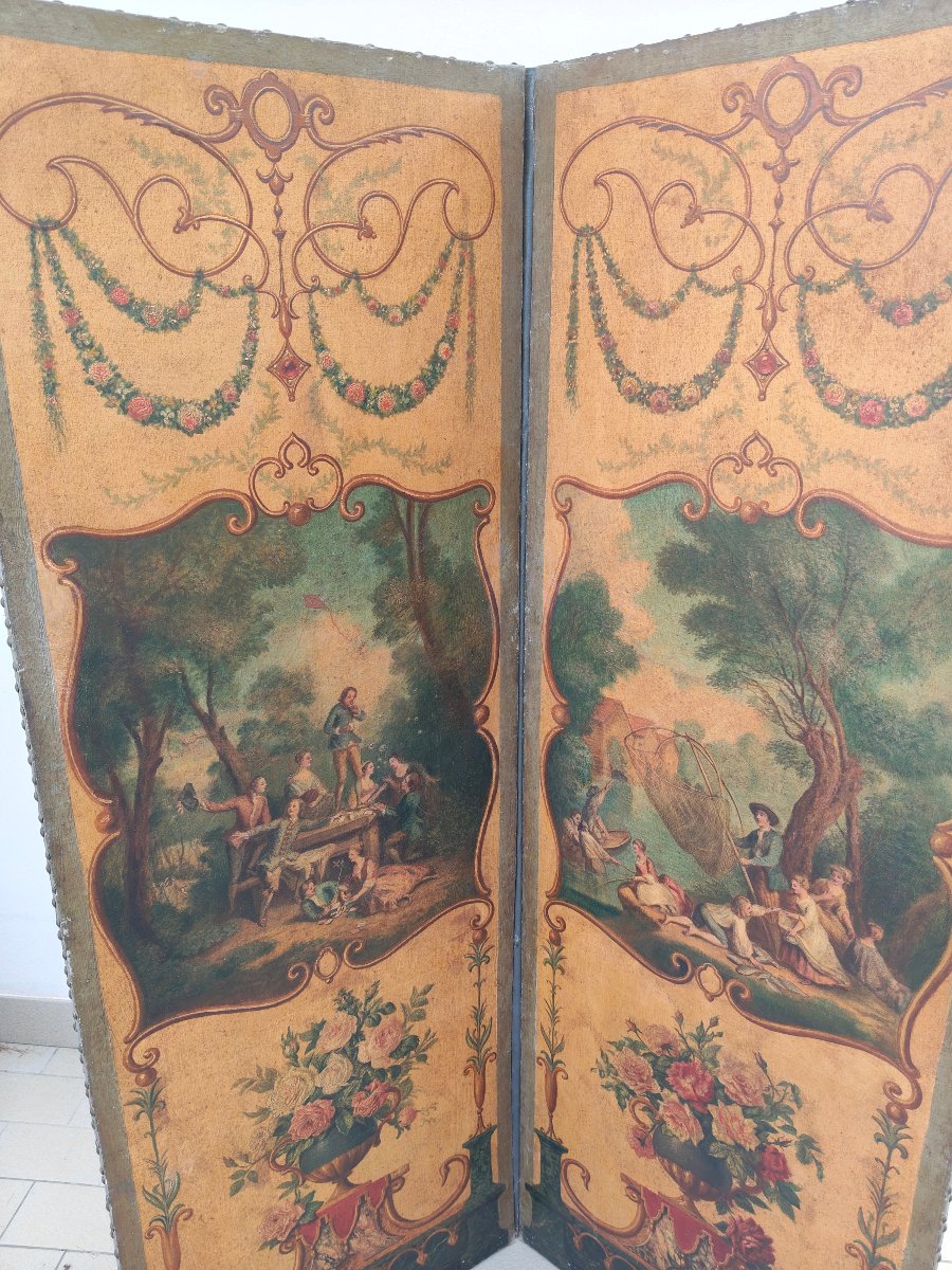 Paravent peintre epoque 19 siecle-photo-3
