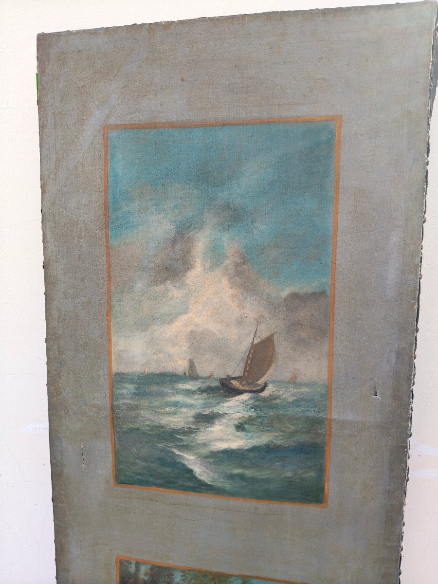 Paravent peintre epoque 19 siecle-photo-8
