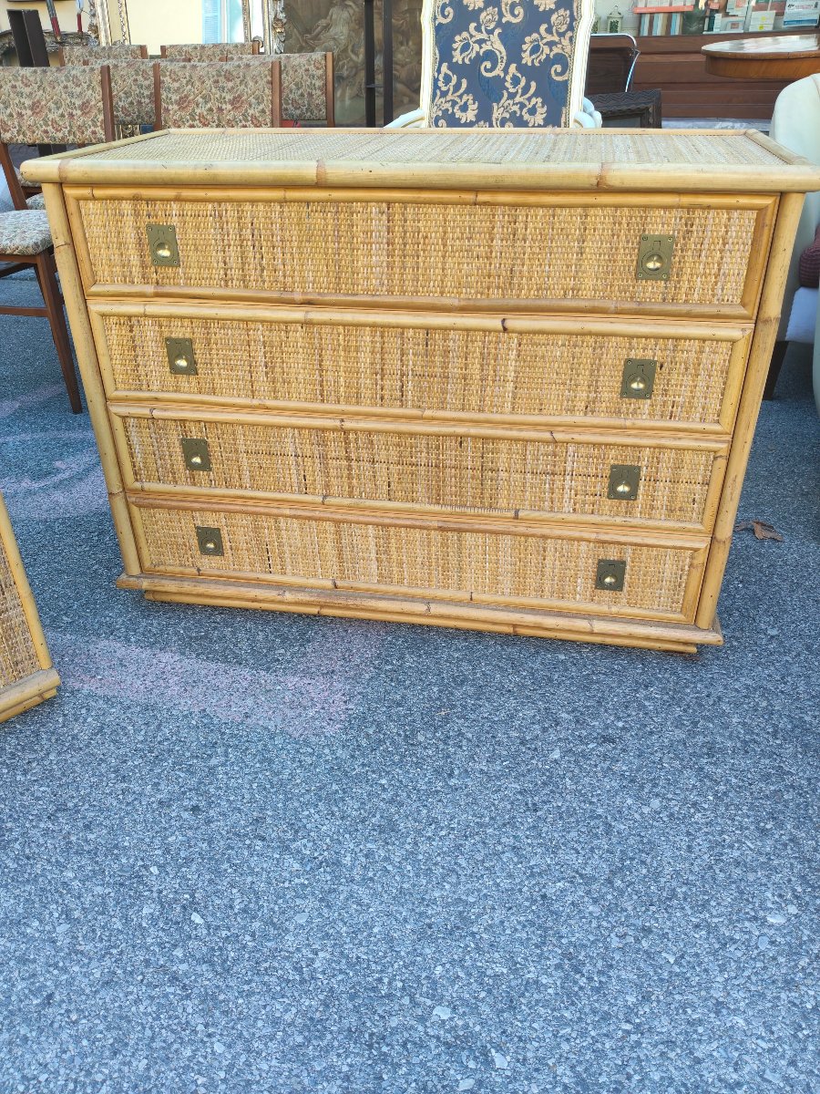 Commode en ratin signee Dalvera-photo-2