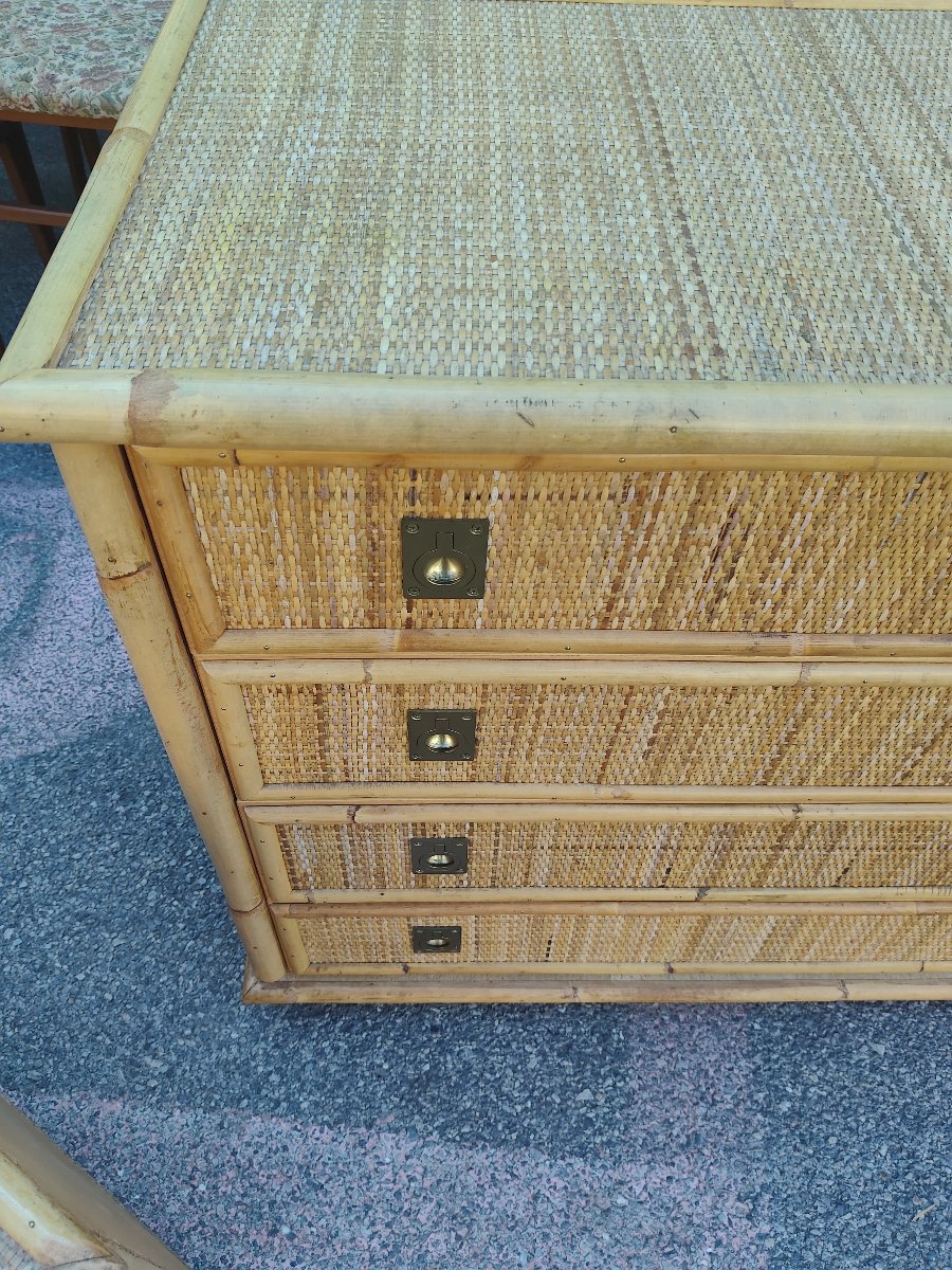 Commode en ratin signee Dalvera-photo-5