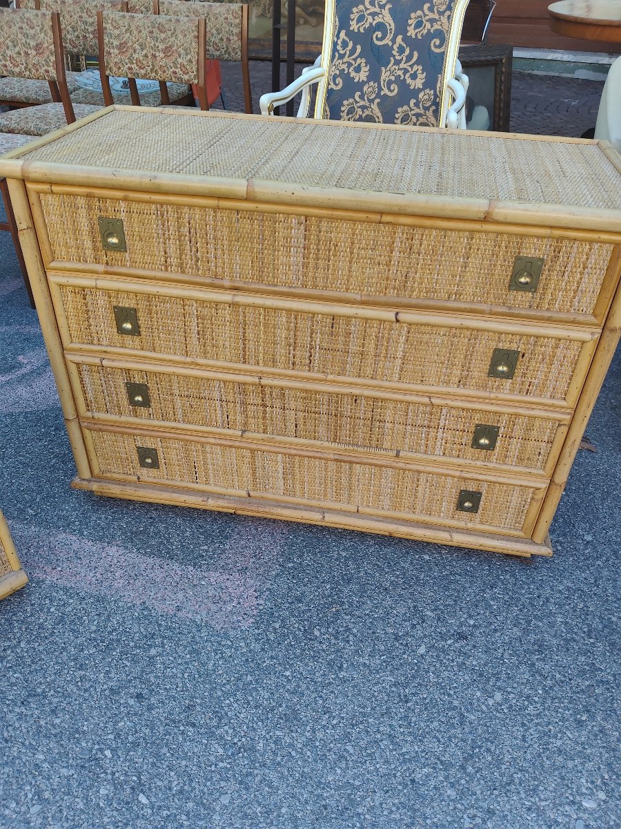 Commode en ratin signee Dalvera-photo-3