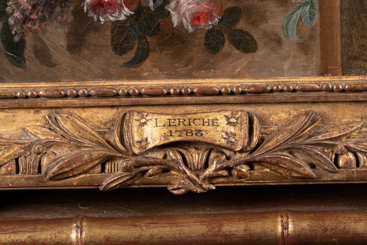Vase De Fleurs Sur Un Entablement, 1783 , Le Riche (i.s.j. Le Riche)-photo-3