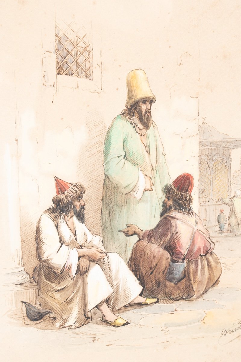 Turkish Men, Giovanni Jean Brindesi (1826 – 1888)-photo-2
