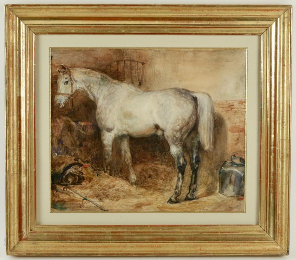Eugène-louis Lami (1800-1890) - Horse Of The Duke Of Nemours