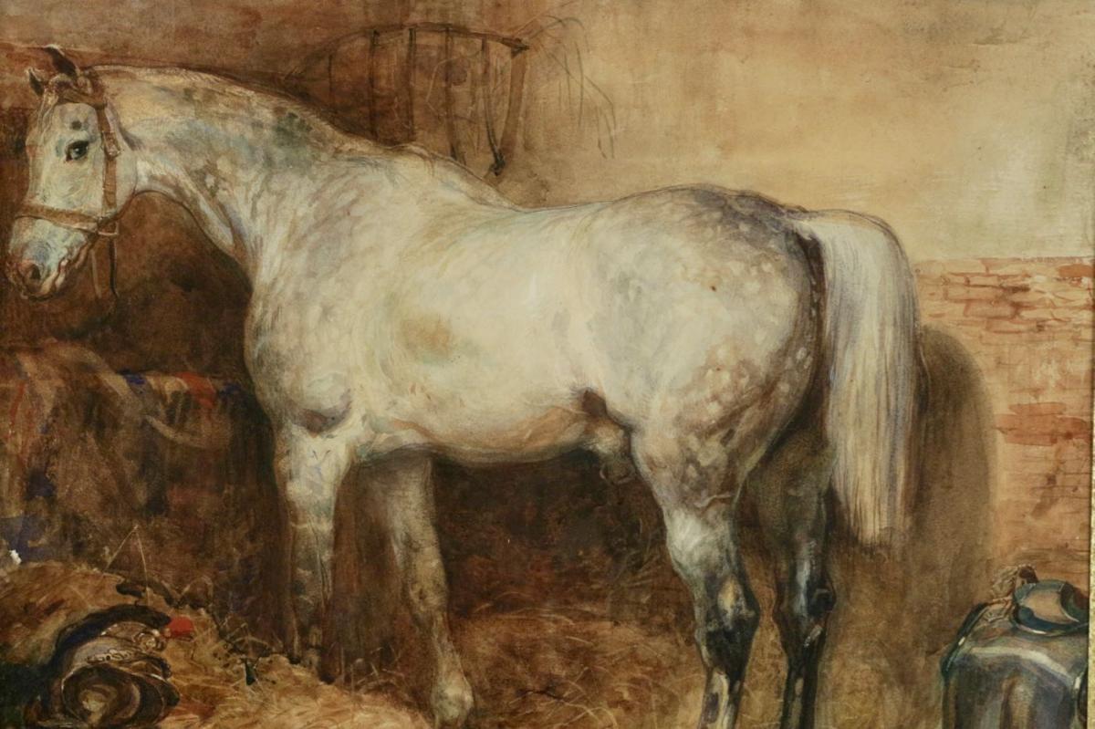 Eugène-louis Lami (1800-1890) - Horse Of The Duke Of Nemours-photo-3