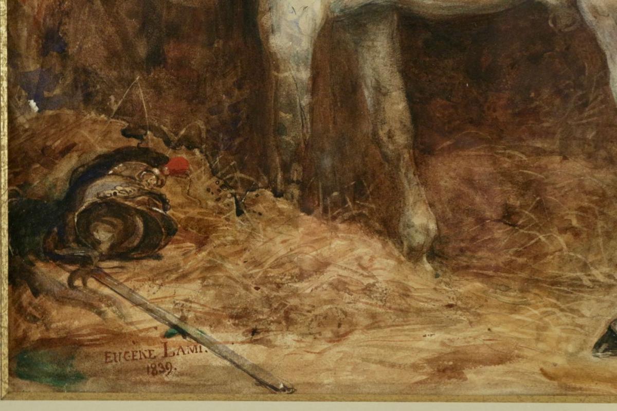 Eugène-louis Lami (1800-1890) - Horse Of The Duke Of Nemours-photo-4