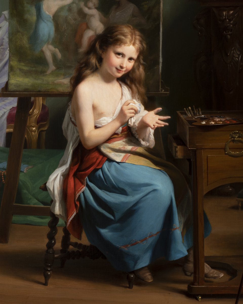 Portrait d'Une Jeune Fille Dans Son Atelier-photo-3