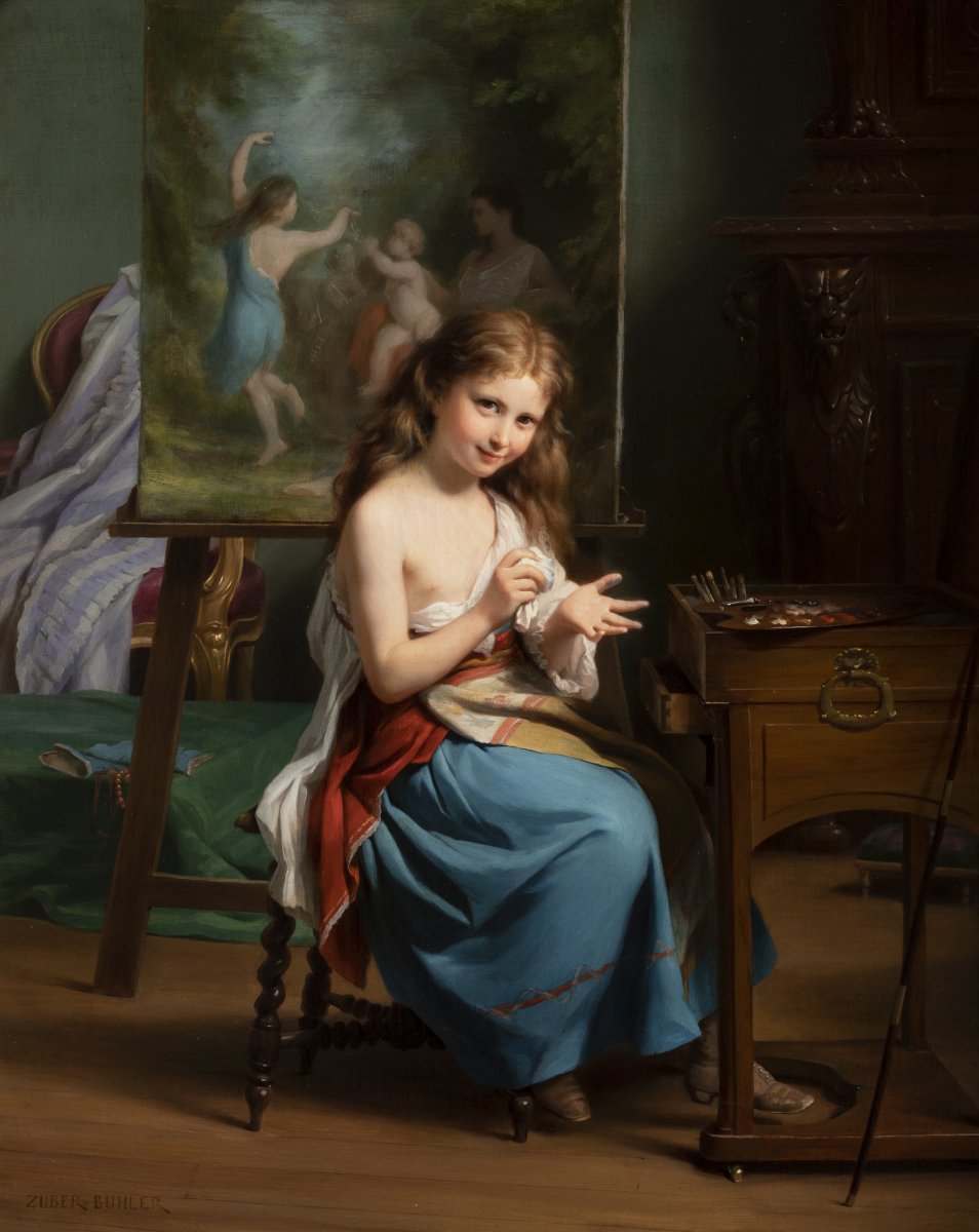 Portrait d'Une Jeune Fille Dans Son Atelier-photo-1