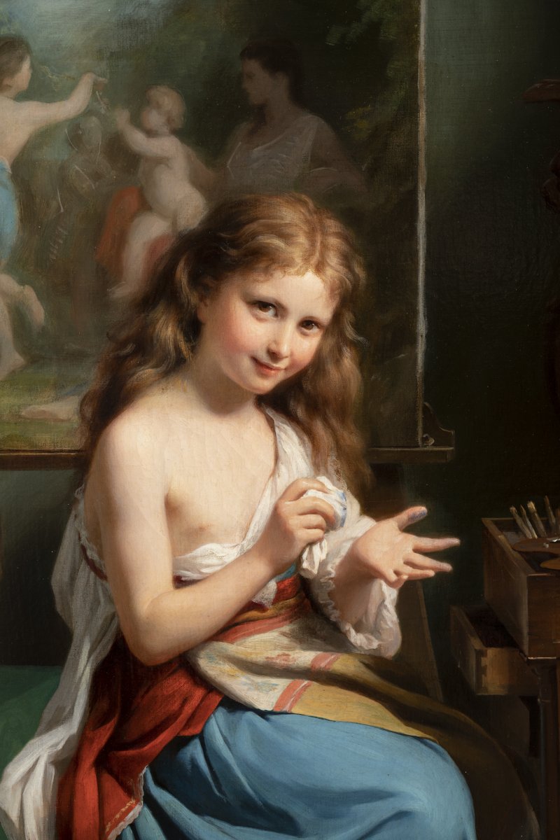 Portrait d'Une Jeune Fille Dans Son Atelier-photo-2