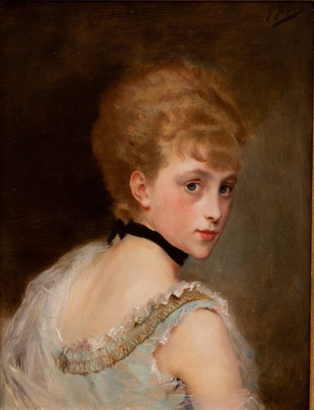 Gustave Jacquet (1846-1909) - Portrait D’une Jeune Fille-photo-2