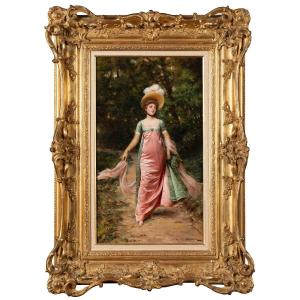 Elégante à La Robe Rose, Frédéric Soulacroix (1858 - 1933)