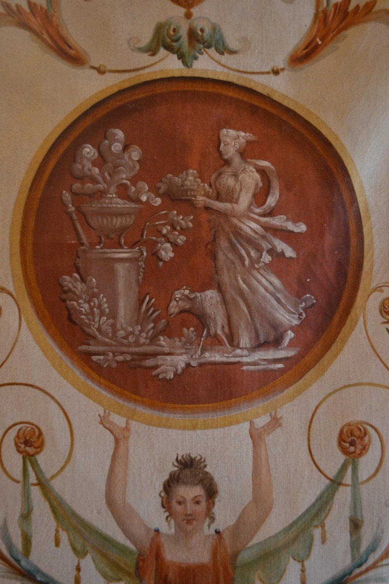 Grand Paravent à 4 vantaux ép. Directoire-photo-1