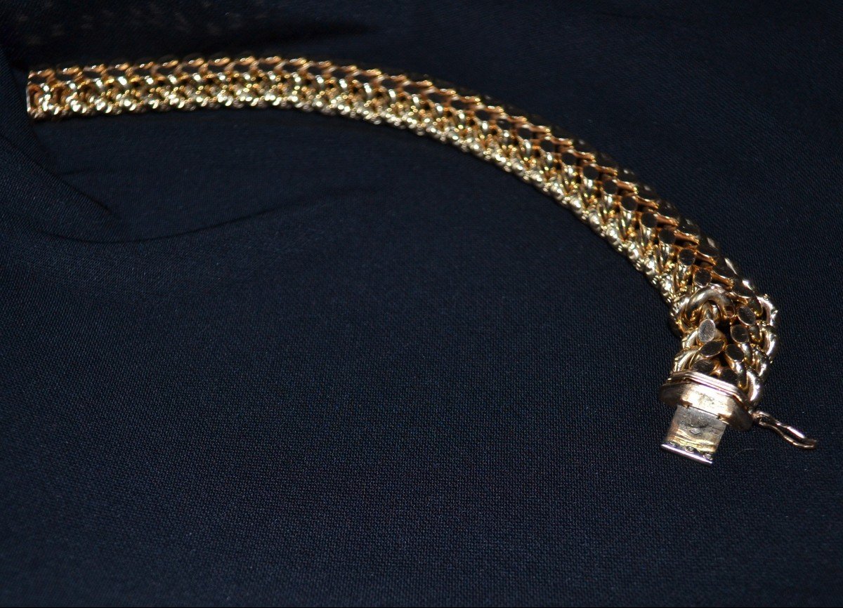 Bracelet Maille Américaine Or 18 Carats - 36g-photo-3