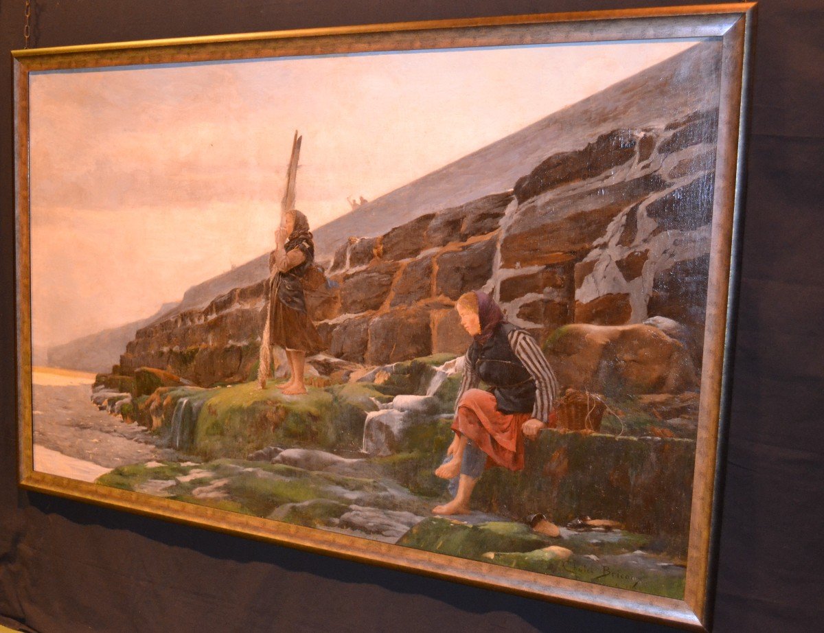 Important Oil On Canvas By "charles Bricoux" - Late XIXth C.