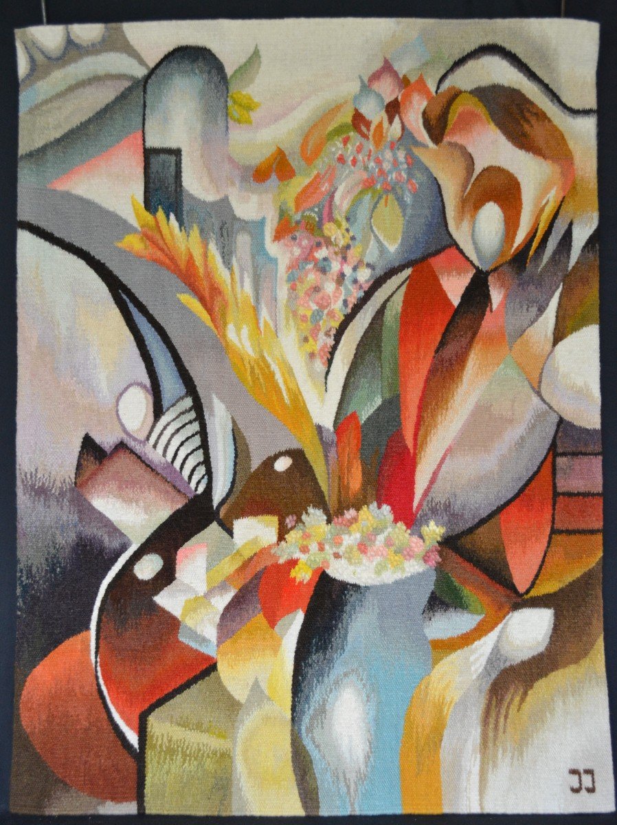 Tapisserie Contemporaine Et Son Carton - De Josef Jakubezyk-photo-2