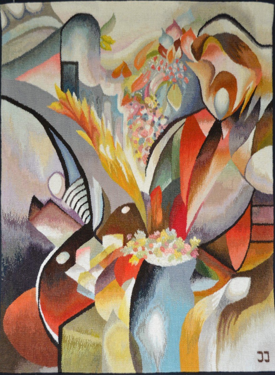 Tapisserie Contemporaine Et Son Carton - De Josef Jakubezyk