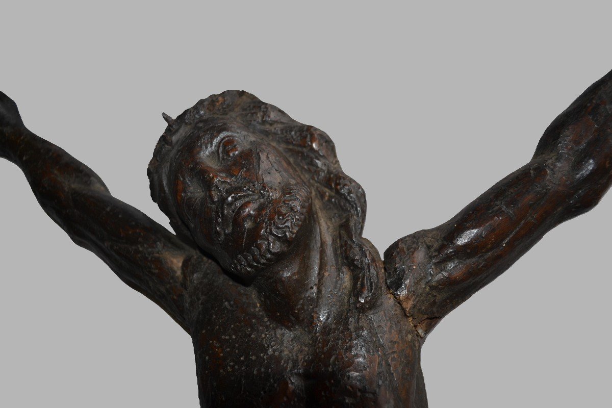 Large 18th Century Carved Wooden Christ-photo-4