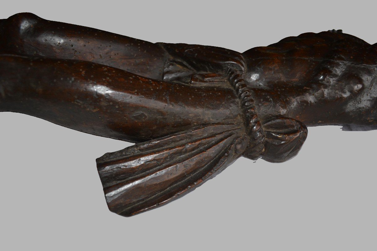 Large 18th Century Carved Wooden Christ-photo-5