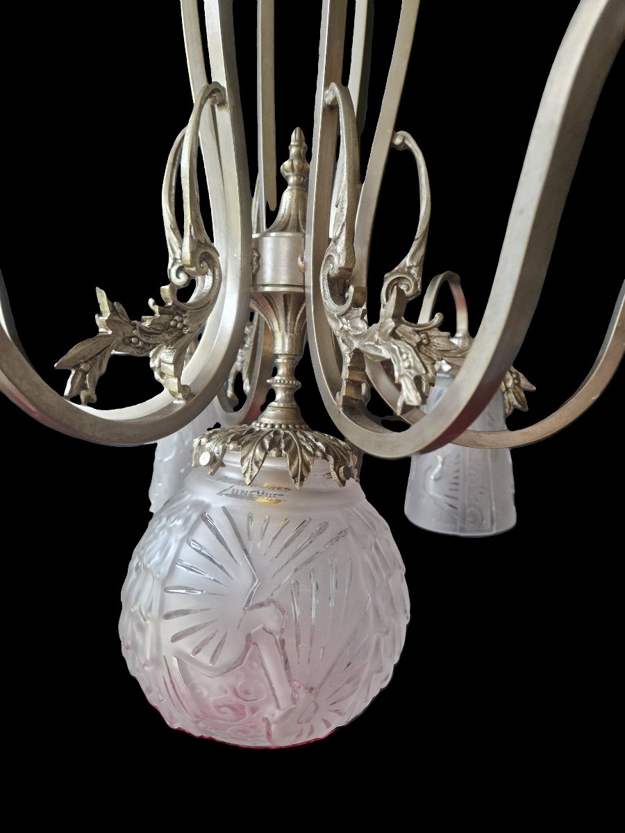 Art Deco Chandelier By Muller Frères Lunéville-photo-2