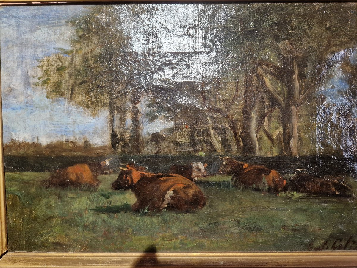 Huile Sur Toile XIXème Siècle - Gustave Colin-photo-3