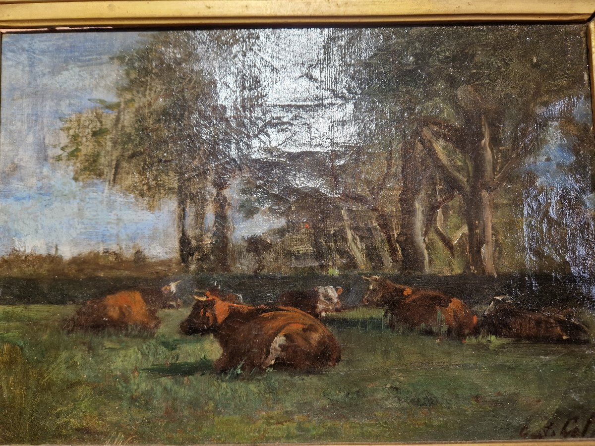 Huile Sur Toile XIXème Siècle - Gustave Colin-photo-4