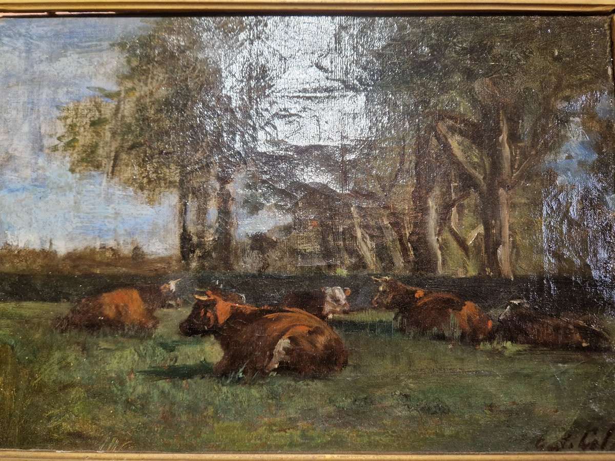 Huile Sur Toile XIXème Siècle - Gustave Colin-photo-2