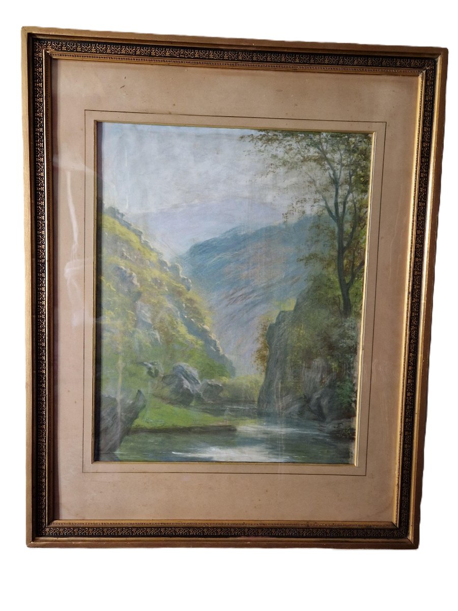 Large 19th Century Pastel - "the Fisherman" - Monogrammed Fb-photo-5
