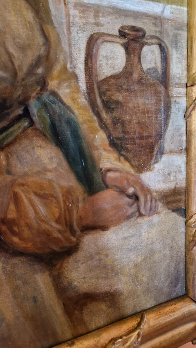 Portrait Orientaliste - XIXème Siècle - " La Mulâtresse" - Monogrammé .EKR.-photo-3