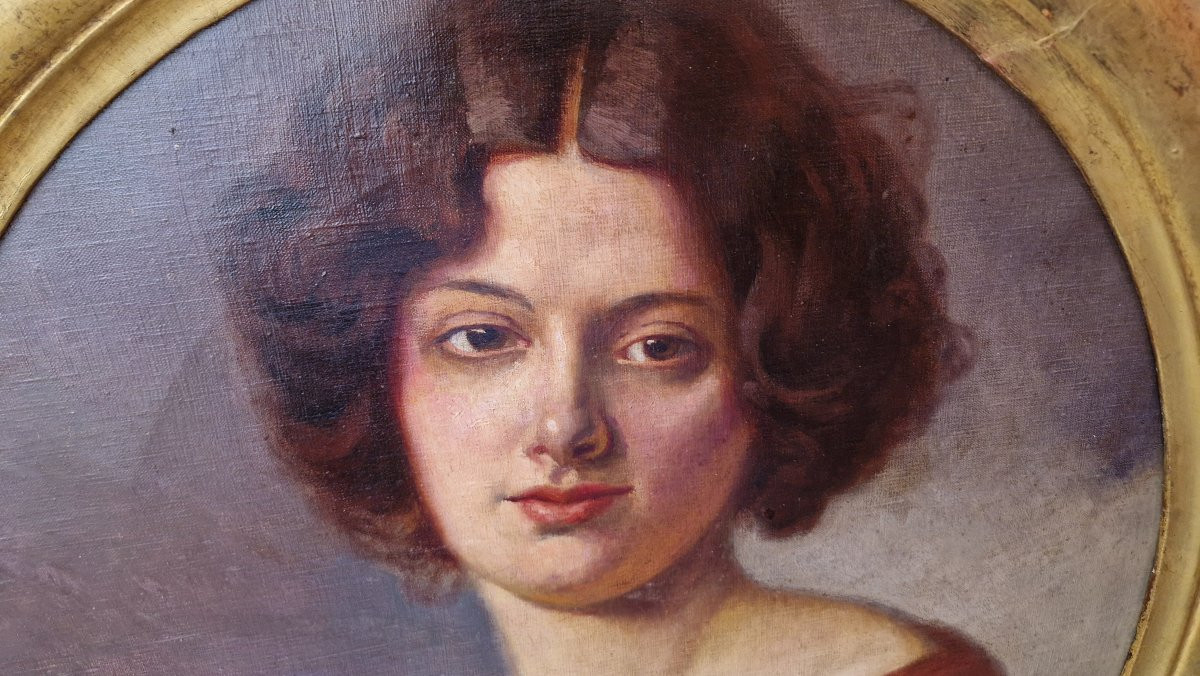 Portrait Of A Young Woman - Beginning Of The 20th Century - Art Nouveau Era-photo-2