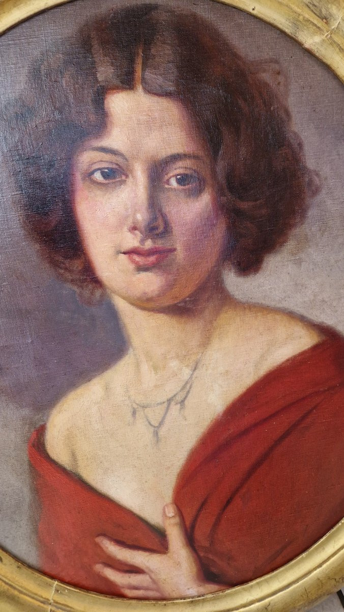 Portrait Of A Young Woman - Beginning Of The 20th Century - Art Nouveau Era-photo-4