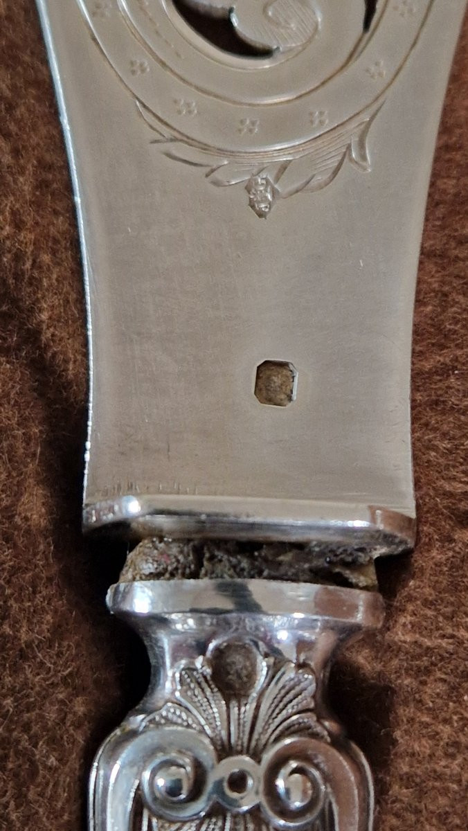 Solid Silver Fish Serving Set - 19th Century-photo-3