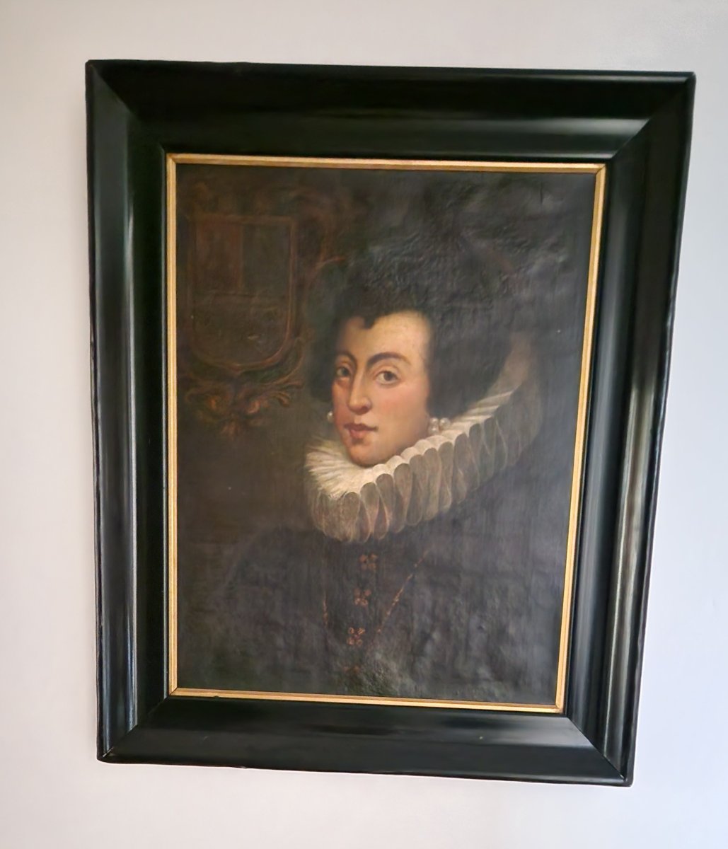 Oil On Canvas - Portrait Of Elisabeth Of France - 19th Century-photo-2