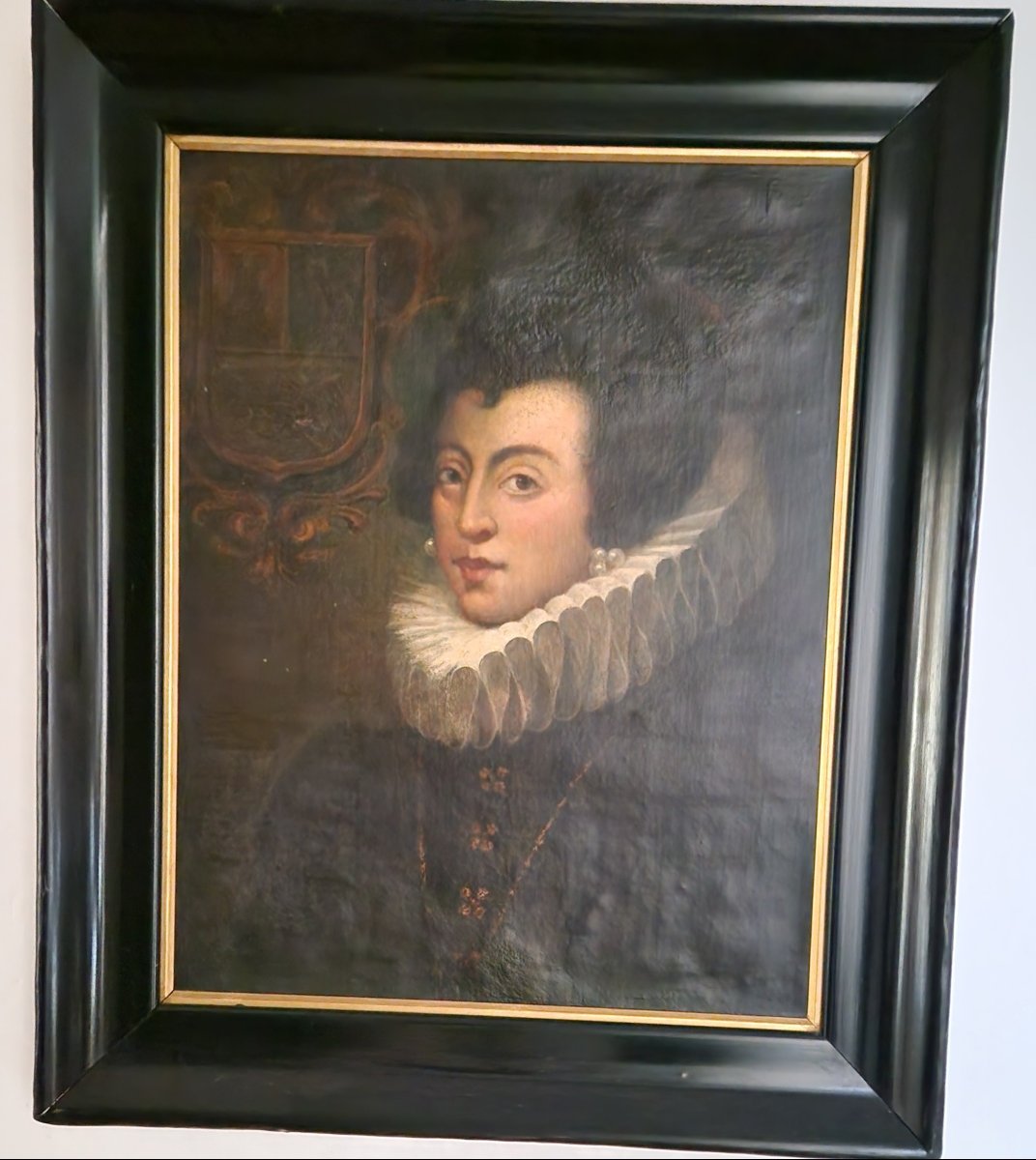 Oil On Canvas - Portrait Of Elisabeth Of France - 19th Century-photo-3