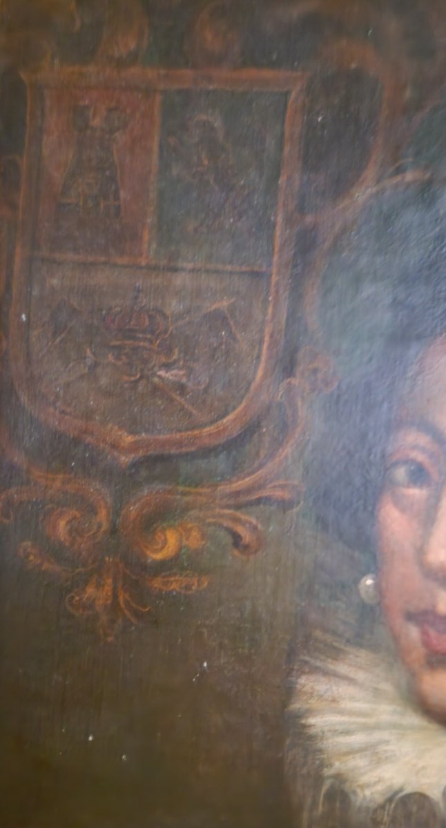 Oil On Canvas - Portrait Of Elisabeth Of France - 19th Century-photo-3