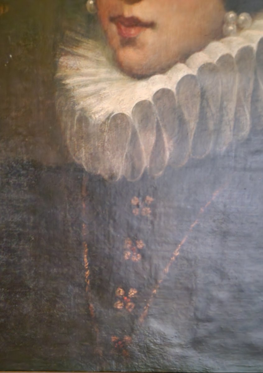 Oil On Canvas - Portrait Of Elisabeth Of France - 19th Century-photo-4