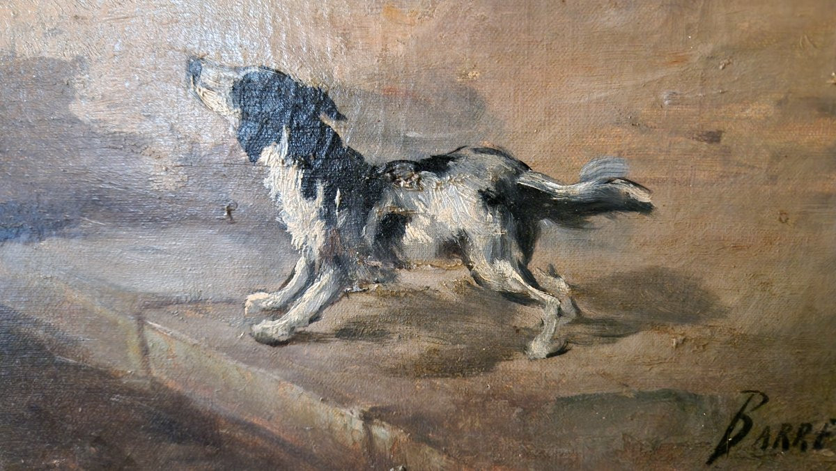 Huile Sur Toile - Le Parvis De L'Eglise - XIXème-photo-6