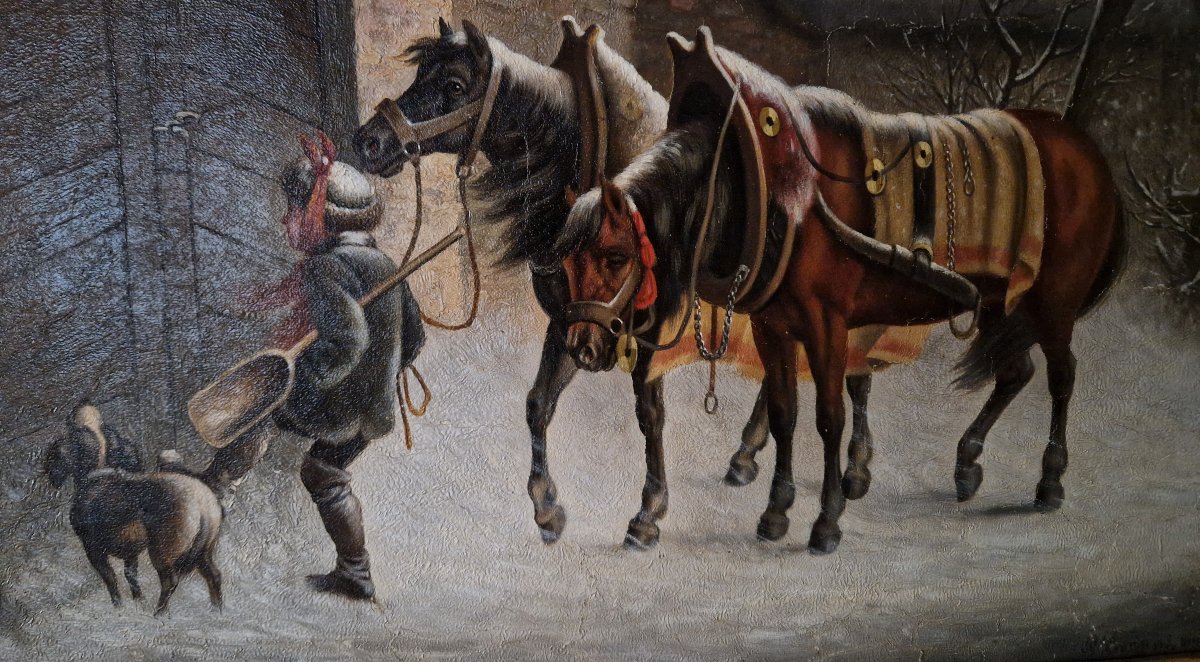 Huile Sur Toile -  De Robert Georgius - XIXème-photo-4