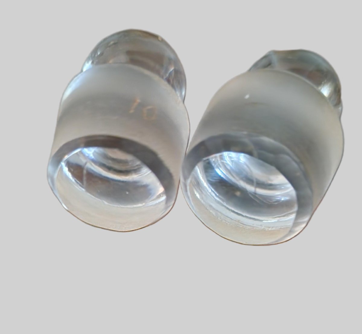 Paire De Flacons A Parfum En Cristal Et argent Massif - XIXème-photo-2