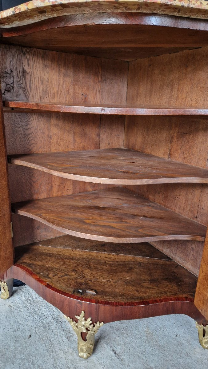 Louis XV Period Corner Cabinet - Stamped Macret-photo-5