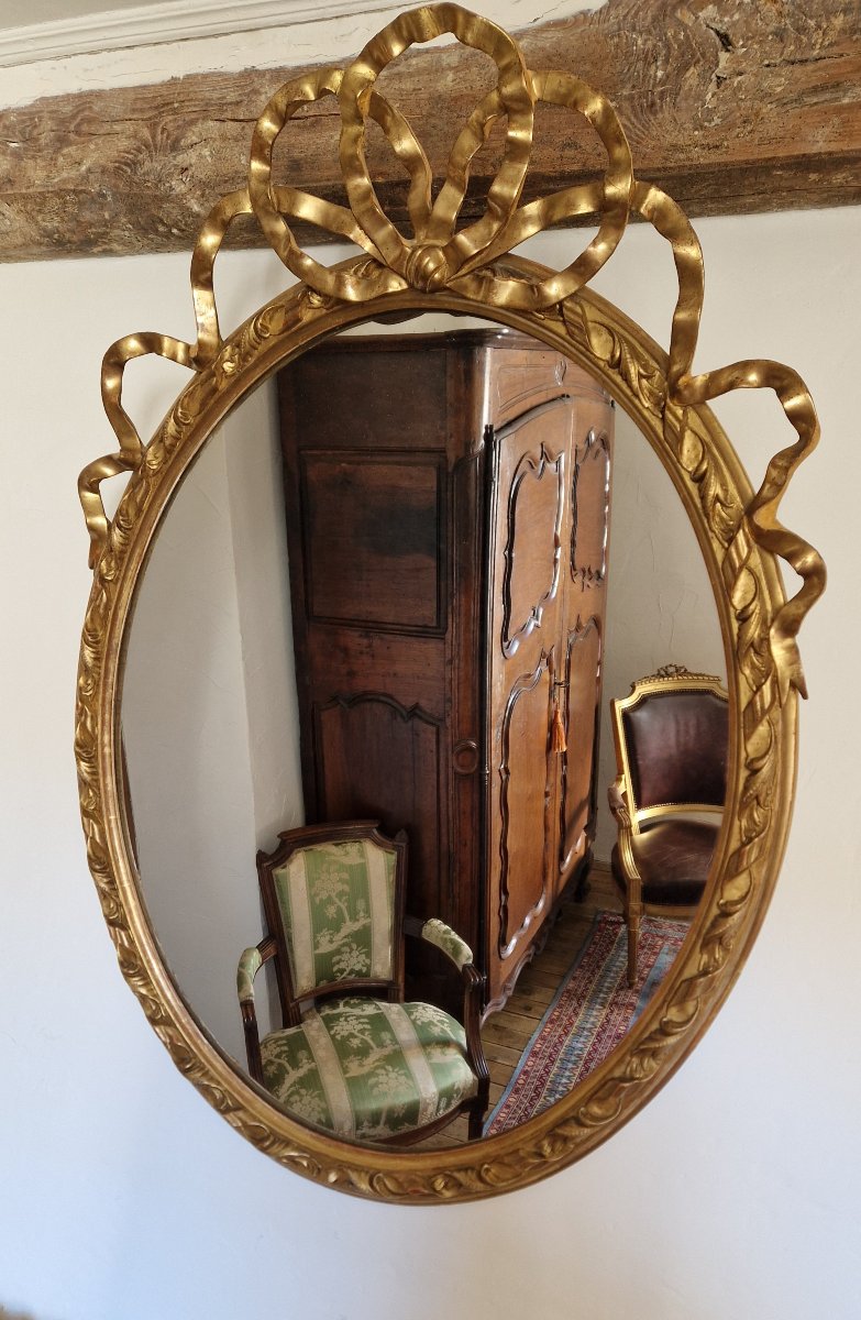 Ribbon Medallion Mirror - 19th Century-photo-3