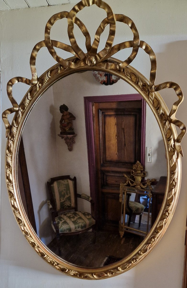 Ribbon Medallion Mirror - 19th Century-photo-4